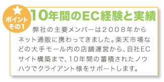 10年間のEC経験と実績